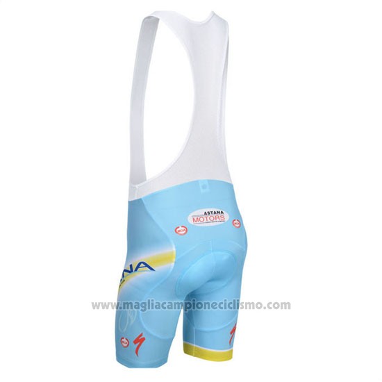 2014 Abbigliamento Ciclismo Astana Azzurro Manica Corta e Salopette